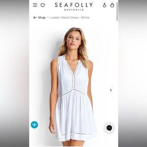Seafolly White V-Neck Swim Cover-Up